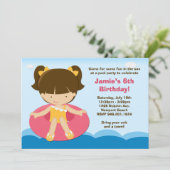 プールパーティー誕生日パーティーの招待 招待状 (スタンド正面)