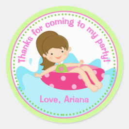 プールパーティー誕生日パーティーメッセージカードシール ラウンドシール