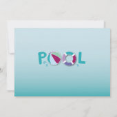 プールパーティー誕生日ビーチフロートサマーロリーフォト 招待状 (裏面)