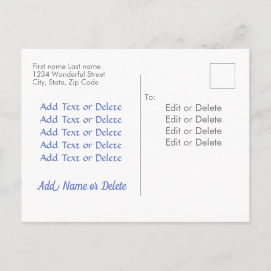 プールパーティー誕生日プールパーティービーチパーティークール インビテーションポストカード (裏面)