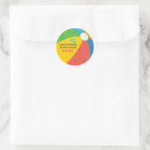 プールパーティー誕生日ボーイガール ラウンドシール (バッグ)