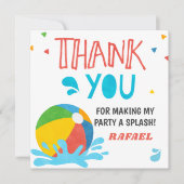 プールパーティー誕生日ボーイガール 招待状 (正面)