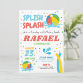 プールパーティー誕生日ボーイガール 招待状 (スタンド正面)