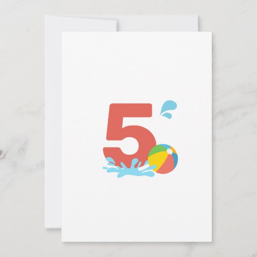 プールパーティー誕生日ボーイガール 招待状 (裏面)