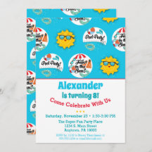 プールパーティー誕生日招待状スイミングサマー