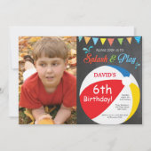 プールパーティー誕生日招待状スプラッシュボーイ 招待状 (正面)