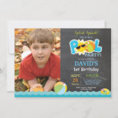 プールパーティー誕生日招待状スプラッシュボーイ 招待状 (正面)