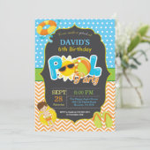 プールパーティー誕生日招待状スプリッシュスプラッシュボーイ 招待状 (スタンド正面)