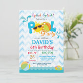 プールパーティー誕生日招待状スプリッシュスプラッシュボーイ 招待状 (スタンド正面)