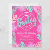 プールパーティー誕生日招待状 |プールパーティー 招待状 (正面)