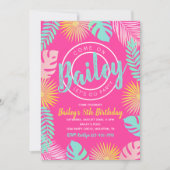 プールパーティー誕生日招待状 |プールパーティー 招待状 (正面)