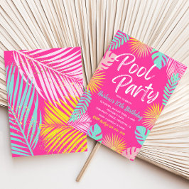 プールパーティー誕生日招待状 |プールパーティー 招待状