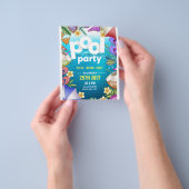 プールパーティー誕生日招待状、夏パーティー チラシ (手)