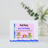 プールパーティー誕生日招待状 招待状 (スタンド正面)