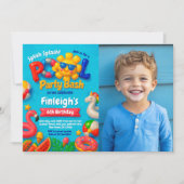 プールパーティー誕生日招待状 招待状 (正面)