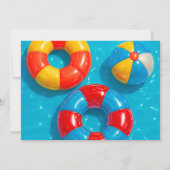 プールパーティー誕生日招待状 招待状 (裏面)