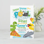 プールパーティー誕生日招待状 招待状 (スタンド正面)