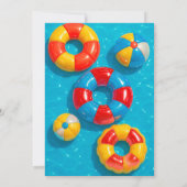 プールパーティー誕生日招待状 招待状 (裏面)