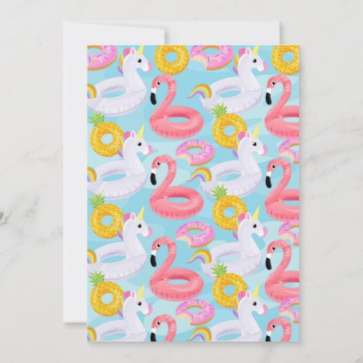 プールパーティー誕生日招待状 招待状 (裏面)