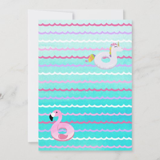 プールパーティー誕生日招待状 招待状 (裏面)