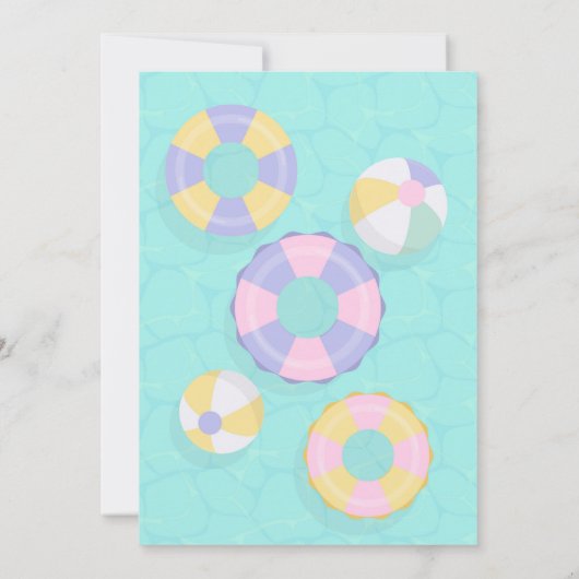 プールパーティー誕生日招待状 招待状 (裏面)