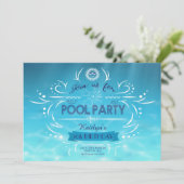 プールパーティー誕生日招待状 招待状 (スタンド正面)