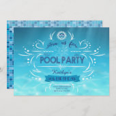 プールパーティー誕生日招待状 招待状 (正面/裏面)