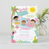プールパーティー誕生日招待状 招待状 (スタンド正面)