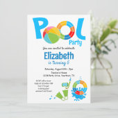 プールパーティー誕生日招待状 招待状 (スタンド正面)