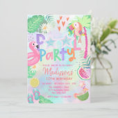 プールパーティー誕生日招待状 招待状 (スタンド正面)