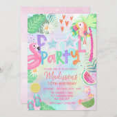 プールパーティー誕生日招待状 招待状 (正面/裏面)