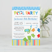 プールパーティー誕生日招待状 招待状 (スタンド正面)