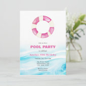 プールパーティー誕生日招待状 招待状 (スタンド正面)