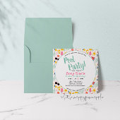 プールパーティー誕生日招待状 招待状