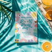 プールパーティー誕生日招待状 招待状