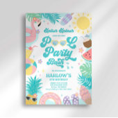 プールパーティー誕生日招待状 招待状