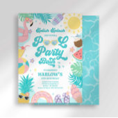 プールパーティー誕生日招待状 招待状