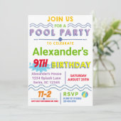 プールパーティー誕生日招待状 招待状 (スタンド正面)