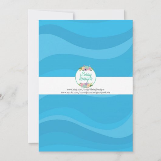 プールパーティー誕生日招待状 招待状 (裏面)