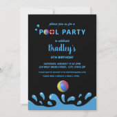 プールパーティー誕生日招待状 招待状 (正面)