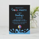 プールパーティー誕生日招待状 招待状 (スタンド正面)