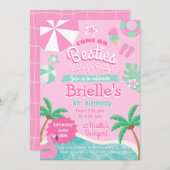 プールパーティー誕生日招待状 招待状 (正面/裏面)