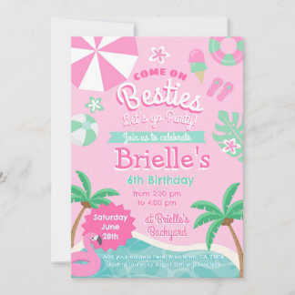 プールパーティー誕生日招待状 招待状