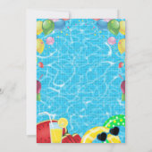 プールパーティー誕生日招待状 招待状 (裏面)