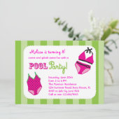 プールパーティー誕生日招待状 招待状 (スタンド正面)