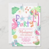 プールパーティー誕生日招待状 招待状 (正面)