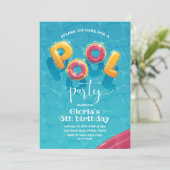 プールパーティー誕生日招待状 招待状 (スタンド正面)