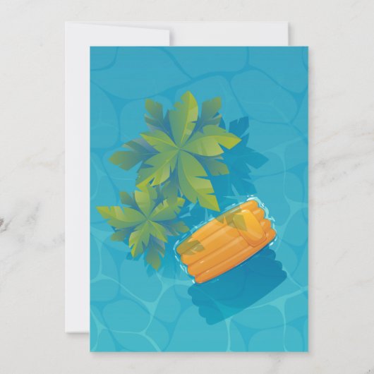 プールパーティー誕生日招待状 招待状 (裏面)