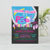 プールパーティー誕生日招待状- Girl BL 招待状 (スタンド正面)