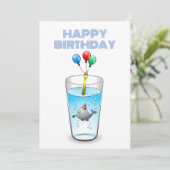 プールパーティー誕生日 カード (スタンド正面)